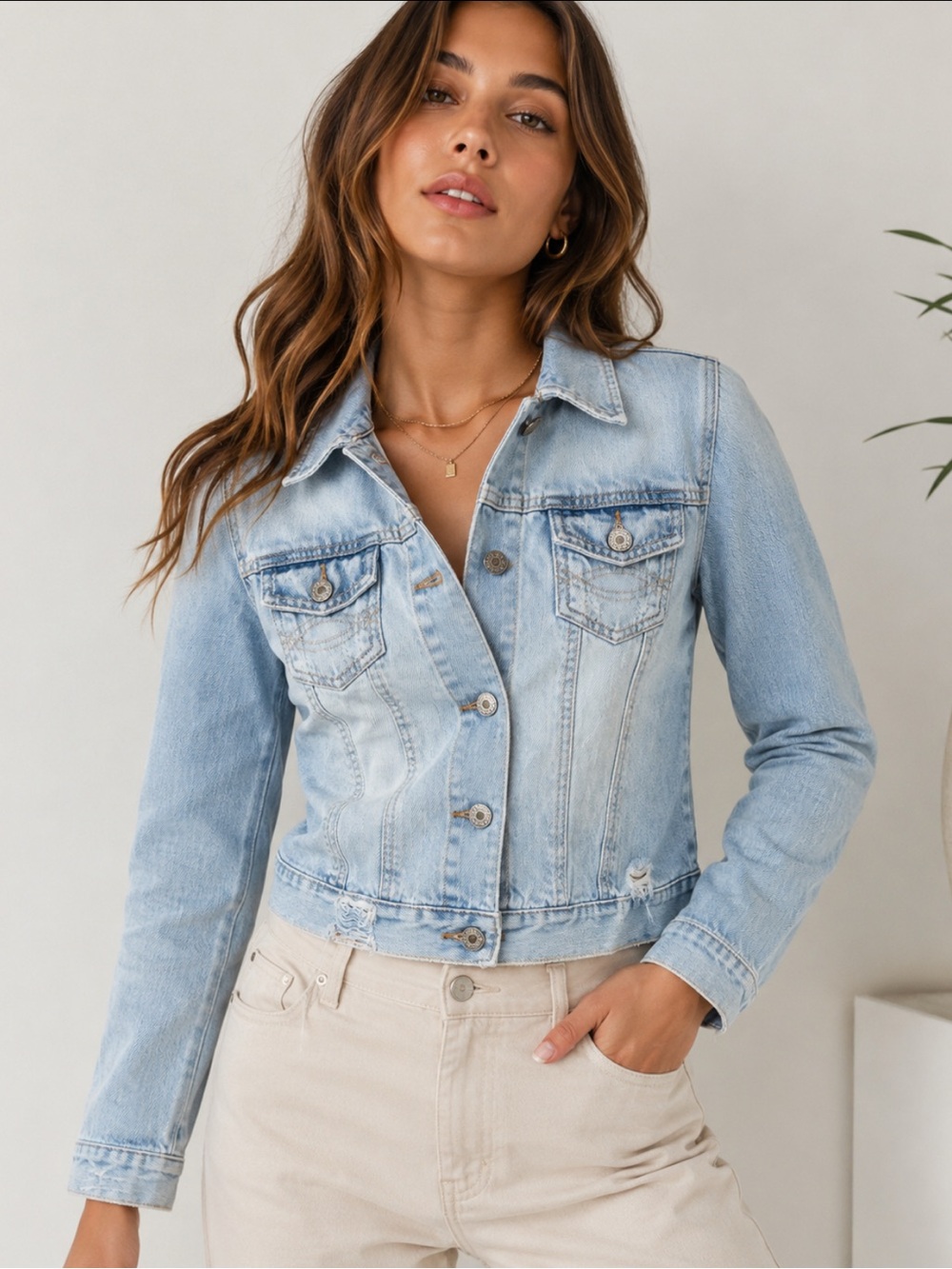 Abercrombie Authentic Vintage Denim Jacket XL Light Wash Distressed Jean Jacket
